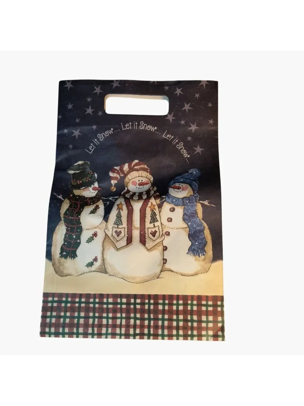 Christmas Snowman Gift Bag Let It Snow Handle